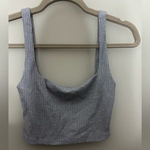 GREY ribbed Crop top